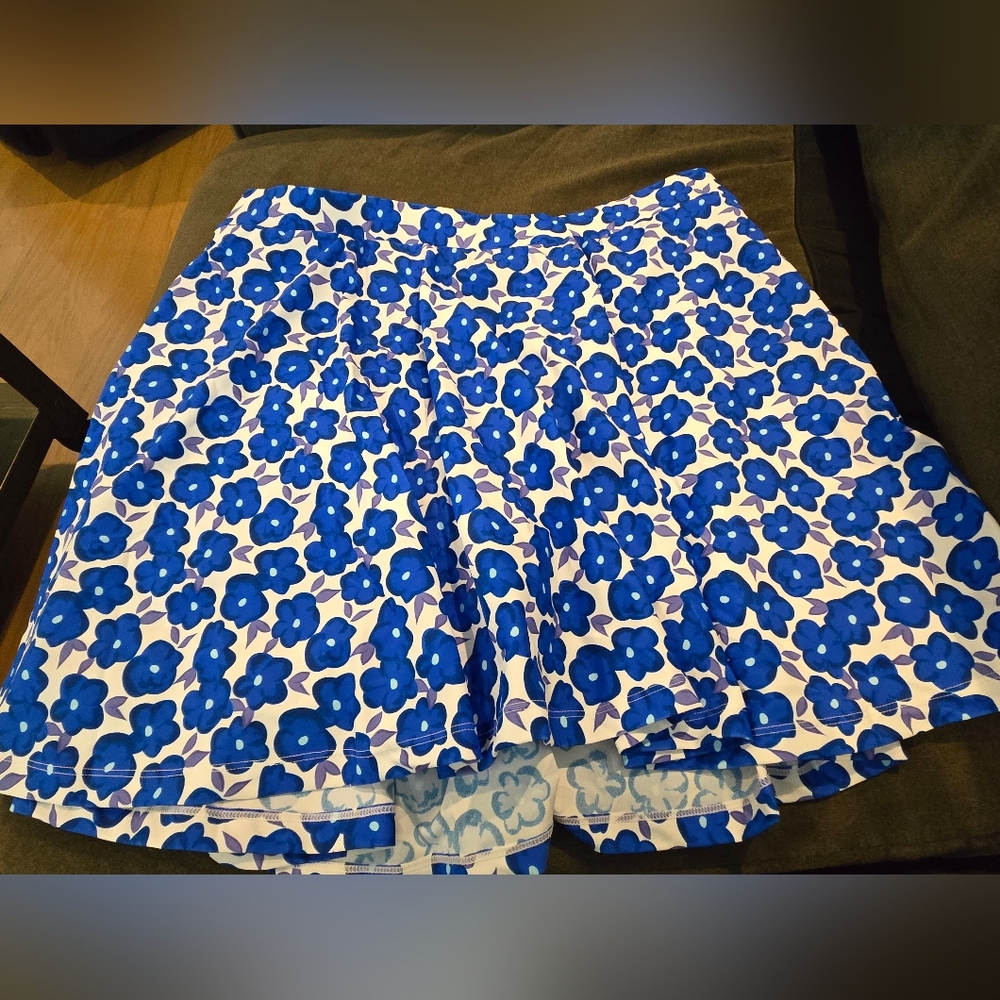 Honey Mark Blue Floral Sugar Skort Swim Bottom XL